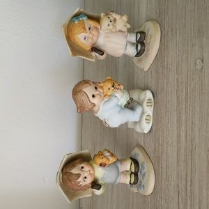 Vintage Dolly Dingle Series 1980's Set of 3 Collectible Figurines